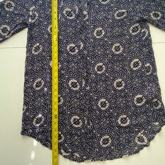 Lucky Brand Women's Navy Blue Button Down Rayon Oversized Tunic Size Small - Picture 10 of 12